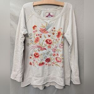 Johnny Was Brielle Floral Embroidered Long Sleeve Sweatshirt